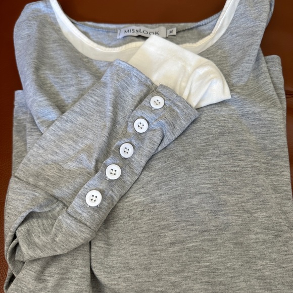 Light Gray Long Sleeve Tee - Picture 2 of 3